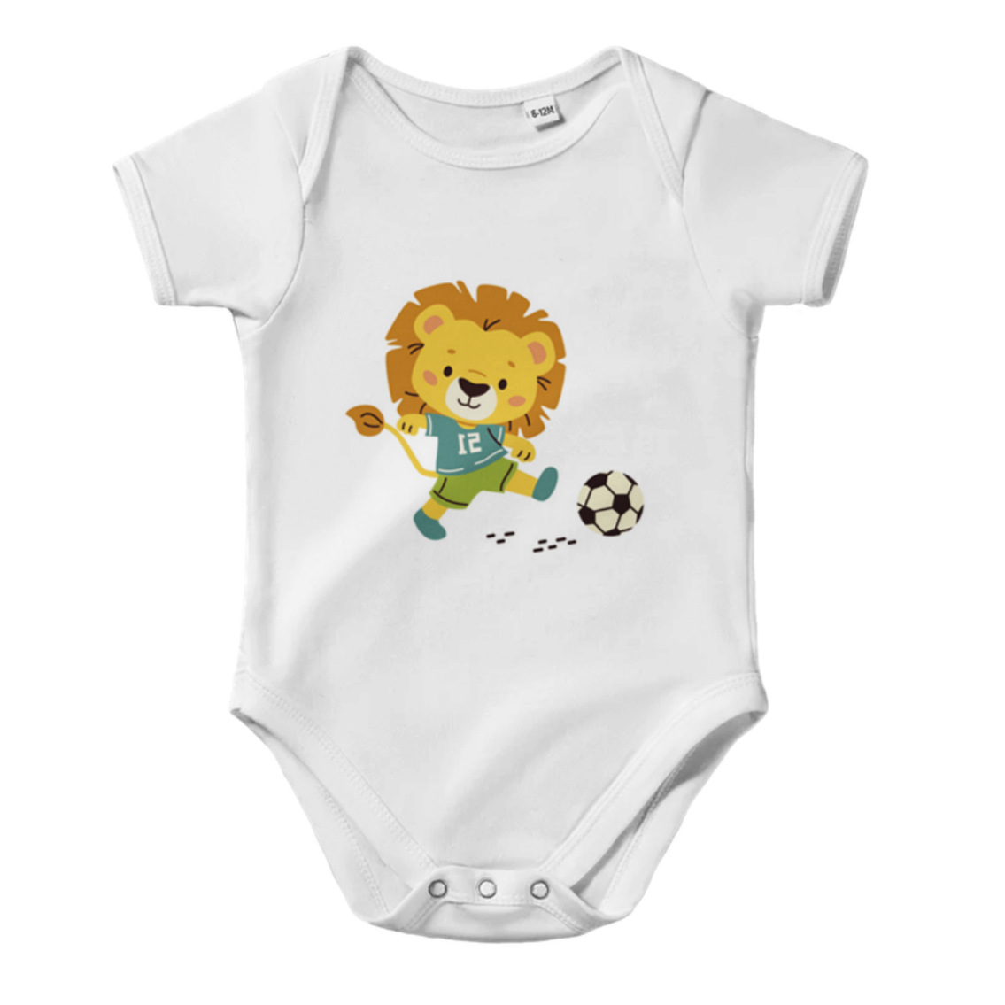 Cute Lion Football Baby Onesie – Adorable Short Sleeve Bodysuit