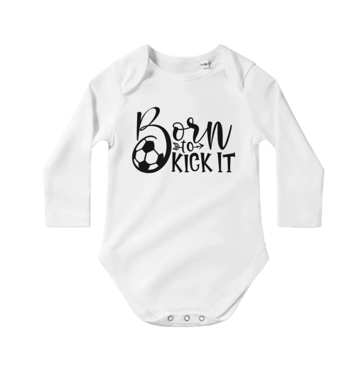 Born to Kick It Baby Onesie – Long Sleeve Cotton Bodysuit