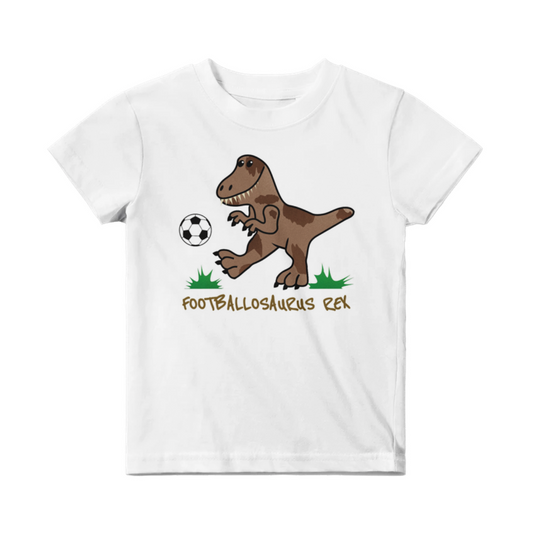 Footballosaurus Rex Classic Baby Crewneck T-shirt White